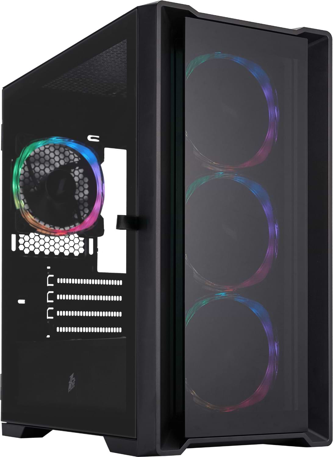 Корпус 1stPlayer T4-G-BK-4FS7 Black