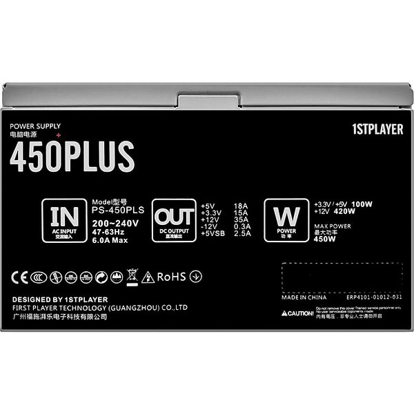 Фото - Уценка - Блок питания 1stPlayer PS-450PLS 450W