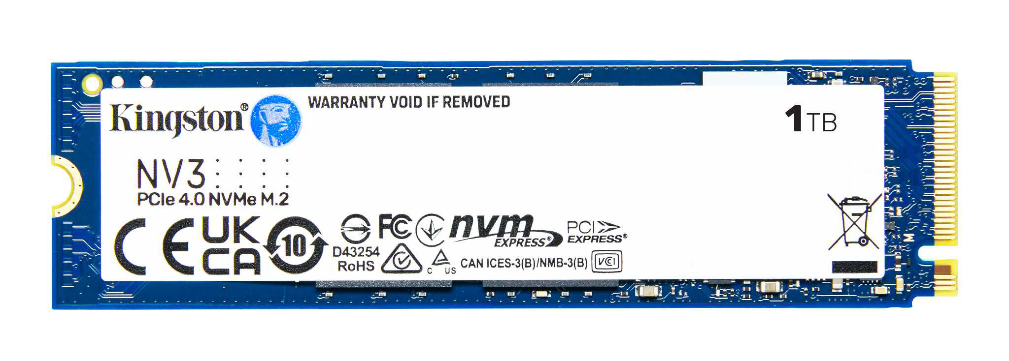 Уцінка - SSD-накопичувач внутрішній Kingston NV3 1TB M.2 2280 NVMe PCIe 4.0 x4 3D NAND (SNV3S/1000G)
