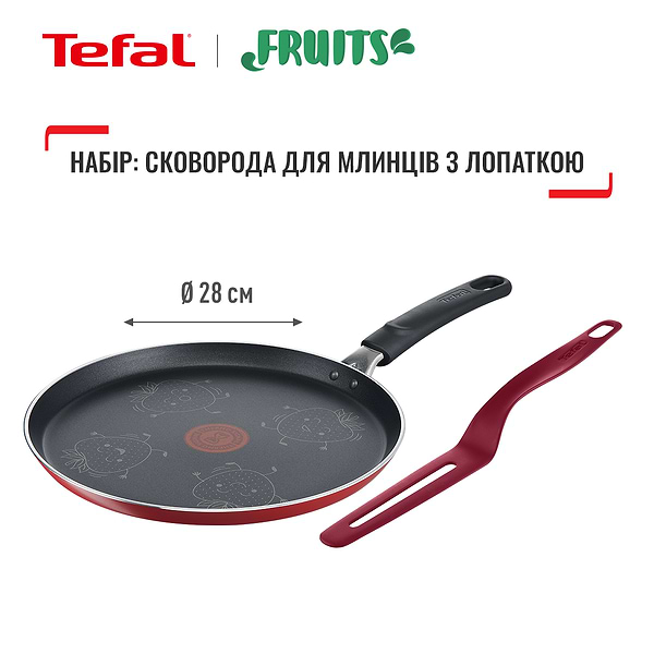 Фото - Сковорода для млинців Tefal B4391102 FRUITS (полуниця) 28 см