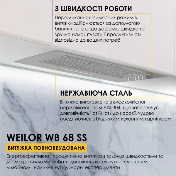 Фото - Витяжка вбудована Weilor WB 68 SS