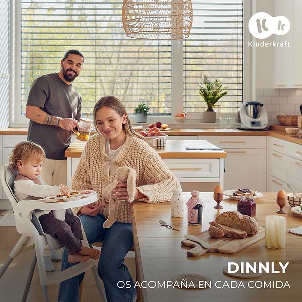 Фото - Стульчик для кормления классический Kinderkraft Dinnly Grey (KHDINN00LGR0000)