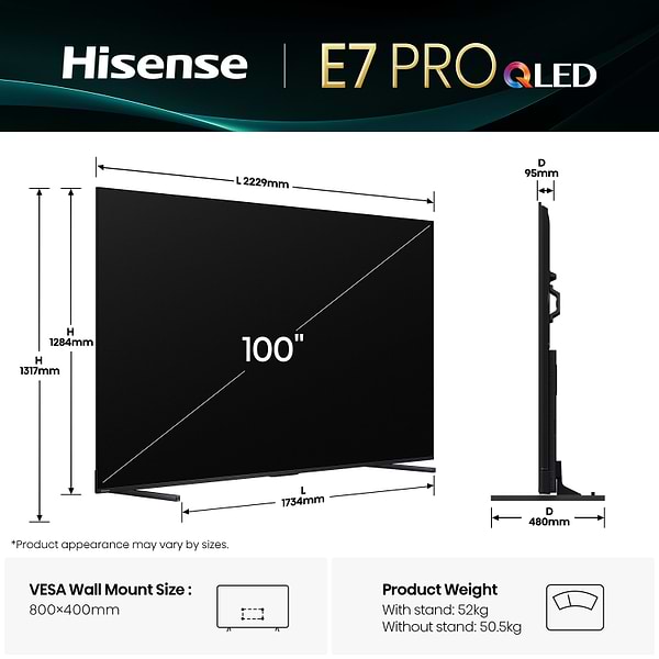 Фото - Телевізор Hisense 100E7Q PRO