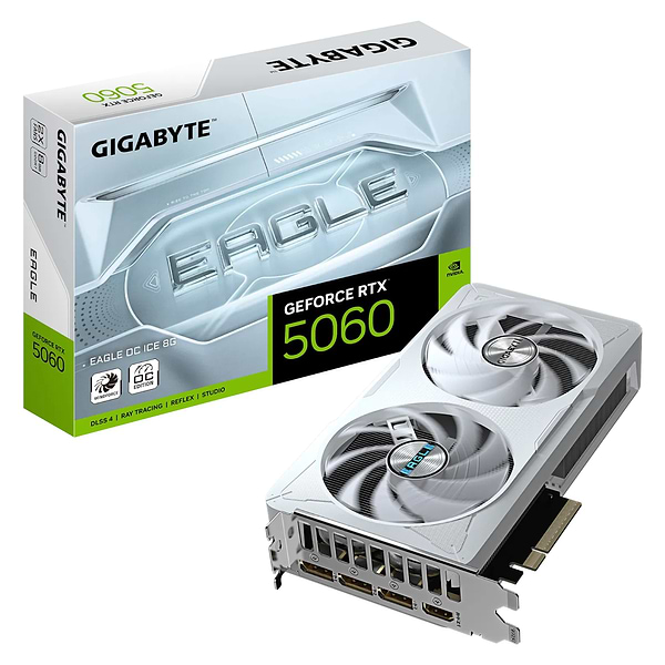 Фото - Відеокарта Gigabyte GF RTX 5060 8GB GDDR7 Eagle OC Ice (GV-N5060EAGLEOC ICE-8GD)