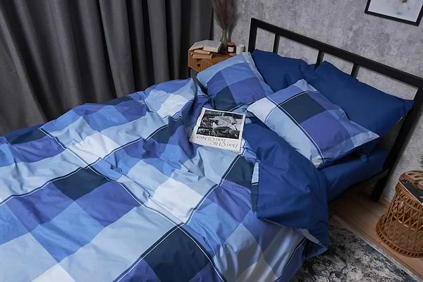 Фото - Комплект постельного белья Moon&Star Бязь Gold Люкс «Finland Blue» 200х220 нав. 4х70х70 (MS-820004879)