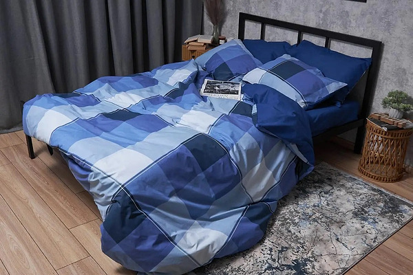 Фото - Комплект постельного белья Moon&Star Бязь Gold Люкс «Finland Blue» 200х220 нав. 2х40х60 (MS-820004875)