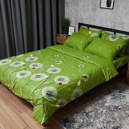 Комплект постельного белья Moon&Star Бязь Gold Люкс «Green Harmony» King Size 220x240 нав. 2х50х70 (MS-820006371)