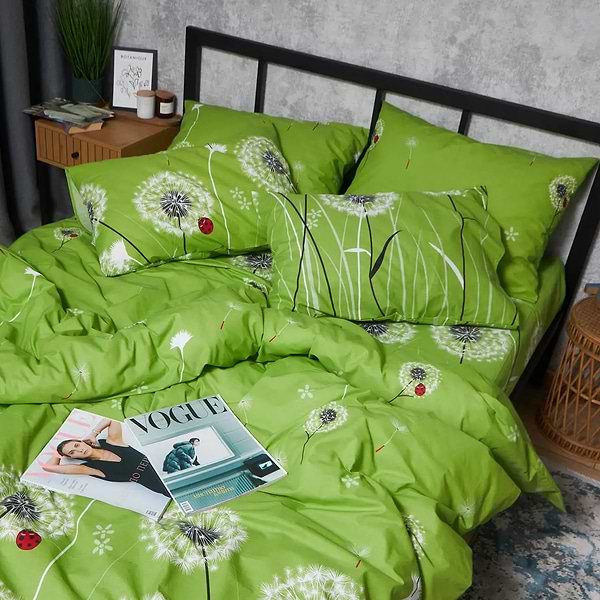 Фото - Комплект постільної білизни Moon&Star Бязь Gold Люкс «Green Harmony» King Size 220x240 нав. 4х50х70 (MS-820006373)