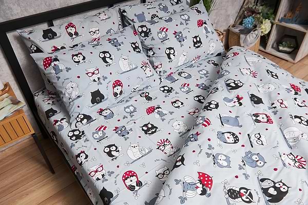 Фото - Комплект постельного белья Moon&Star Бязь Gold Люкс «Owls Gray» 200х220 нав. 2х50х70  (MS-820005471)