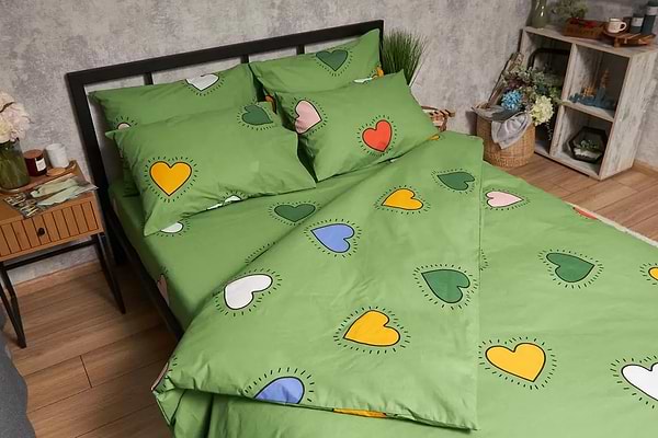 Фото - Комплект постельного белья Moon&Star Бязь Gold Люкс «Rainbow Hearts» 200х220 нав. 2х50х70  (MS-820005366)