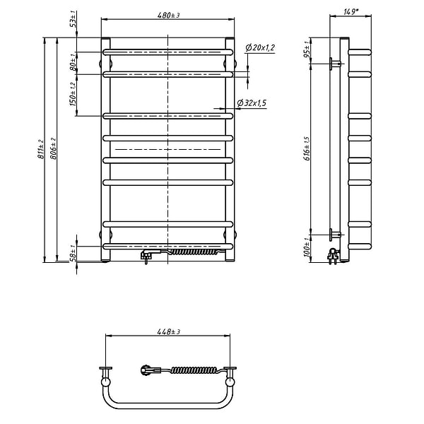 Фото - Рушникосушарка Navin Симфонія 800х480х150 мм (12-009030-4880)