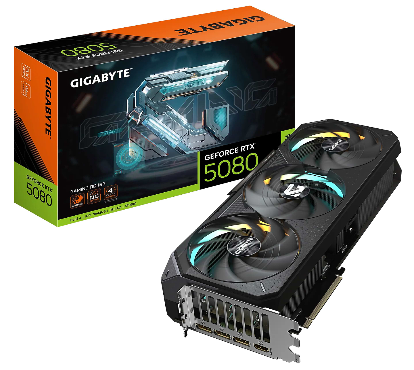 Видеокарта Gigabyte GeForce RTX 5080 GAMING OC 16G (GV-N5080GAMING OC-16GD)
