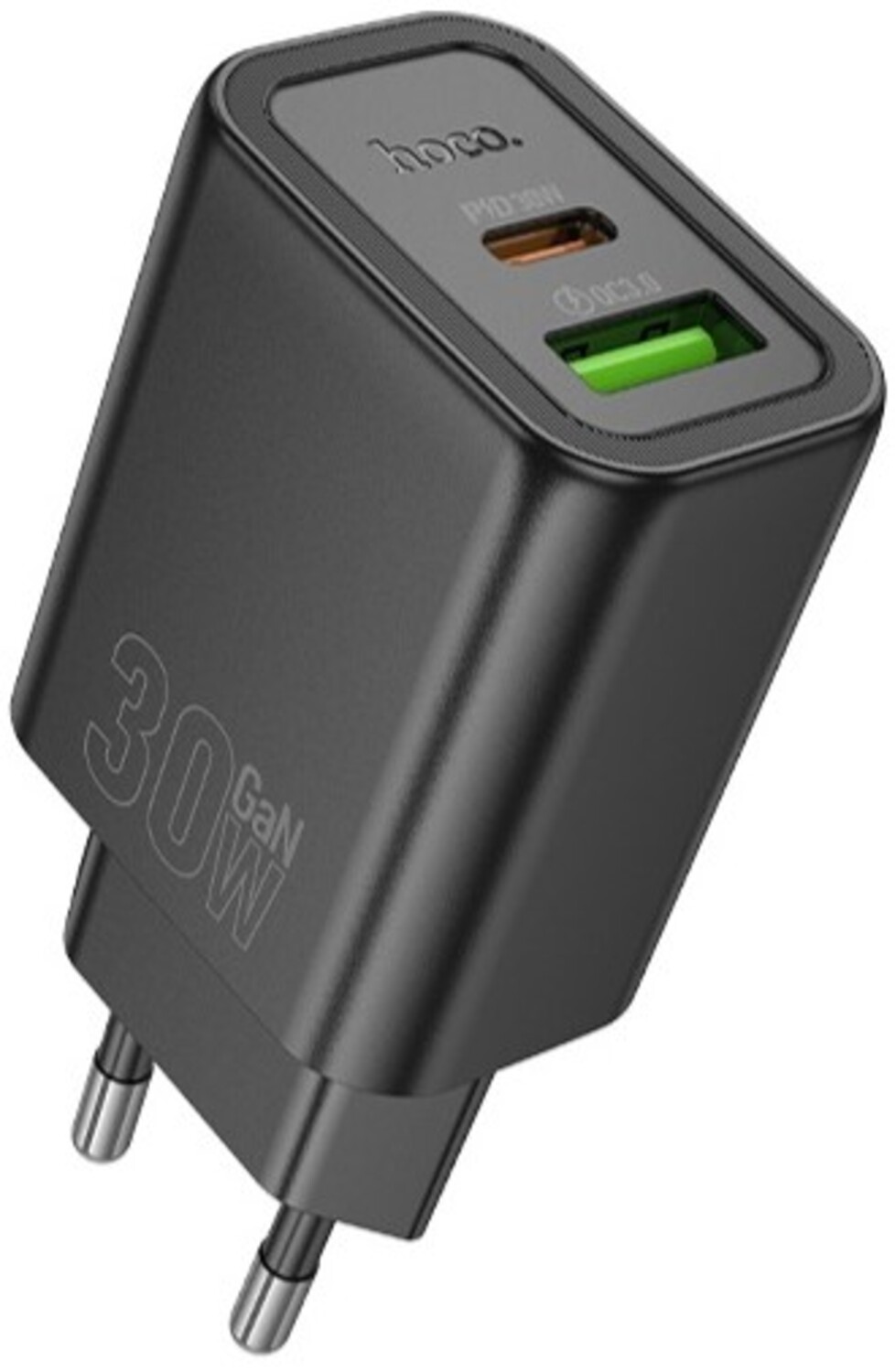 Сетевое зарядное устройство HOCO N63 Gentle PD30W+QC3.0 charger (EU) Black (6942007644358)
