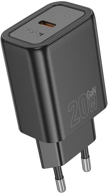 Сетевое зарядное устройство HOCO N60 Gentle single port PD20W charger (EU) Black (6942007644174)