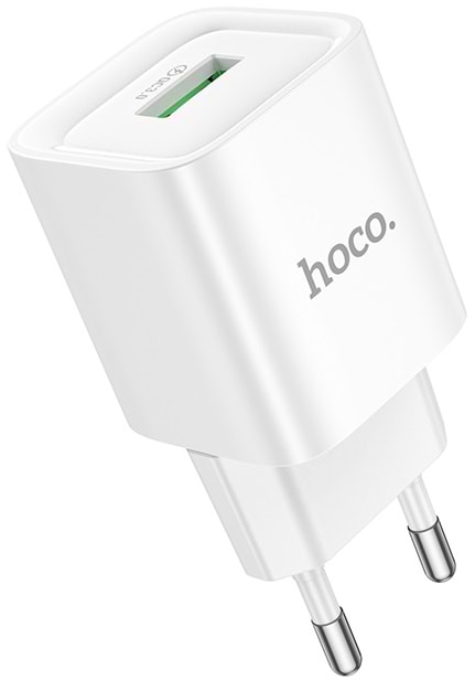 Мережевий зарядний пристрій HOCO C145A Charm single port QC3.0 charger (EU) White (6942007630214)
