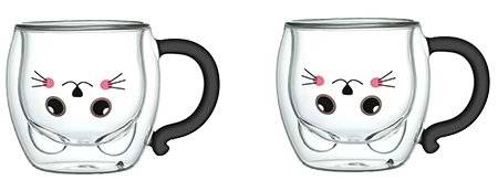 Набір склянок з подвійними стінками Vittora VT-5305-250 CATS 2 шт. 250 мл - Фото 1