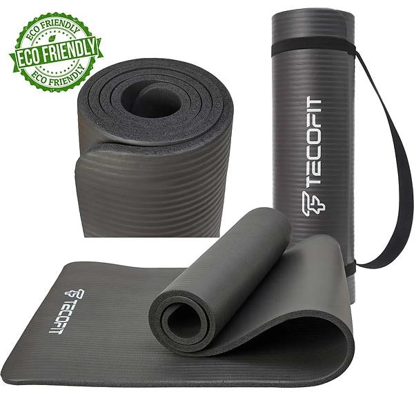 Фото - Килимок для йоги та фітнесу TECOFIT 183х61х1 см NBR Black (TOP20106462/2)