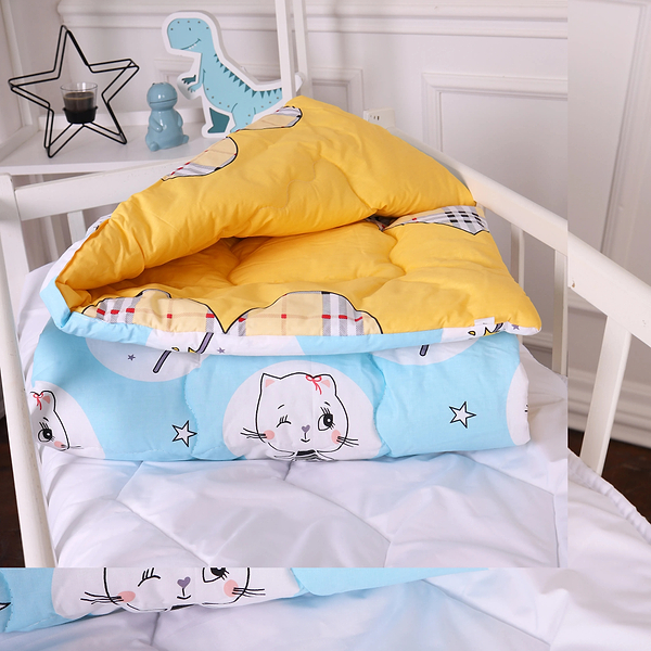 Фото - Ковдра дитяча зима MirSon антиалергенна Kids Time 20-0044 Cats and bunnies 140х205 см EcoSilk (2200009666445)