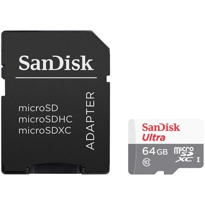 Карта памяти SanDisk Ultra Light microSDHC 64GB + SD Adapter (SDSQUNR-064G-GN3MA) - Фото 1