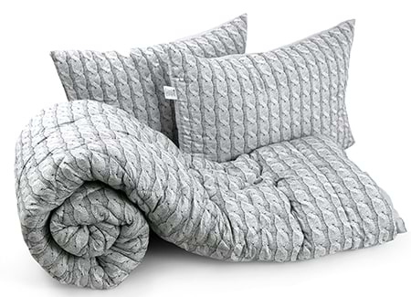 Набор одеяло двуспальное + 2 подушки Руно 172х205 см +50х70 силиконовый Grey Braid (172.52_Grey Braid) - Фото 1