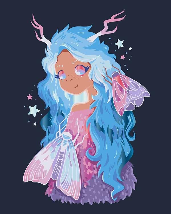 Фото - Картина за номерами ArtCraft Неонова фея з металізованими фарбами 40х50 см (16119-AC)