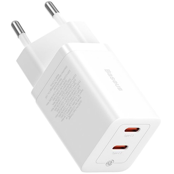 Фото - Сетевое зарядное устройство Baseus GaN5 Pro Fast Charger C+C 40W EU White (CCGP180102)