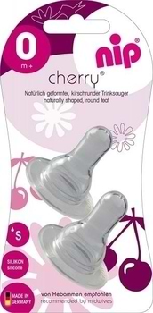 Фото - Малый поток соска детская силиконовая NIP Вишенка, медленный поток, 0+, 2 шт. (93003)