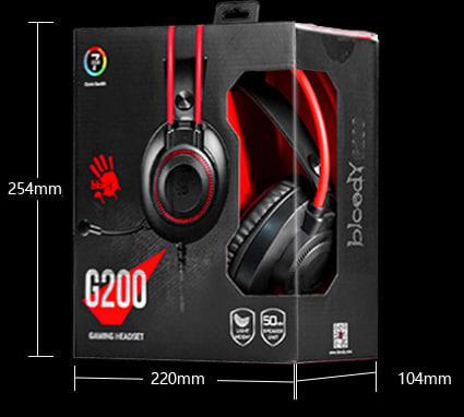 Фото - Гарнітура дротова ігрова Bloody G200 Black/Red