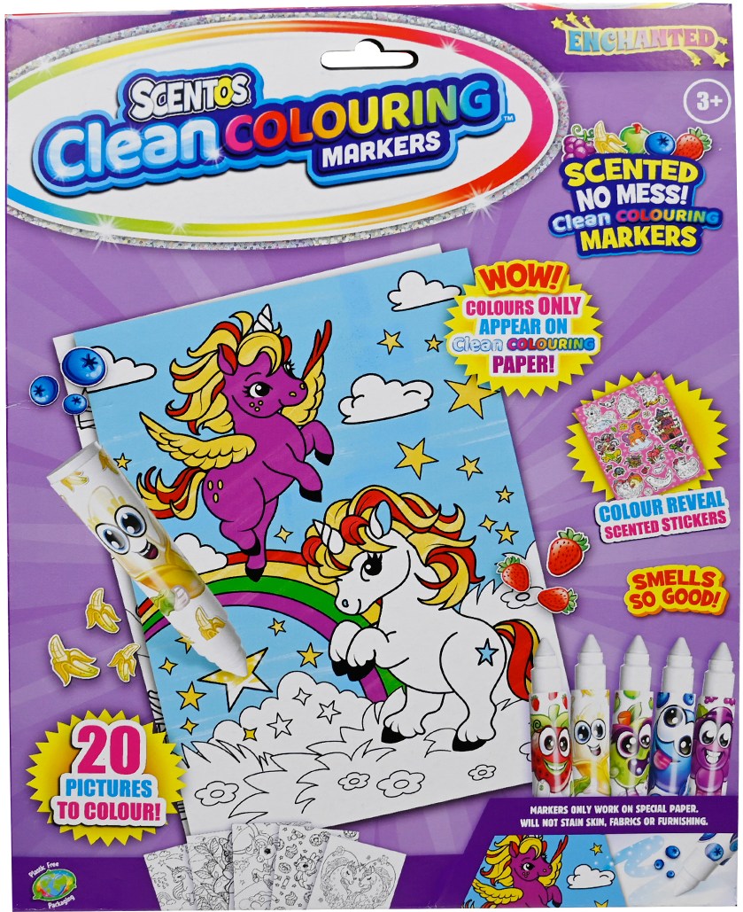 Набір для малювання Scentos Ароматний серії «Clean Colouring» – ЧАРІВНИЙ СВІТ (розмальовки, маркери, наліпки) (20210) - Фото 1