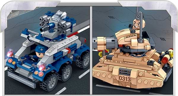 Фото - Пластиковый конструктор Banbao "Армия" 3 в 1 (515 Эл.) Танковый бой 2 (6251)
