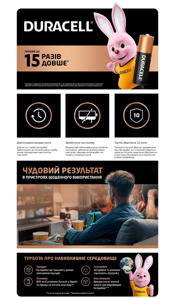 Фото - Батарейка тип AA Duracell MN1500 (LR06) 6шт
