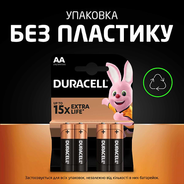 Фото - Батарейка тип AA Duracell MN-1500  (LR-06) 4шт. Блистер