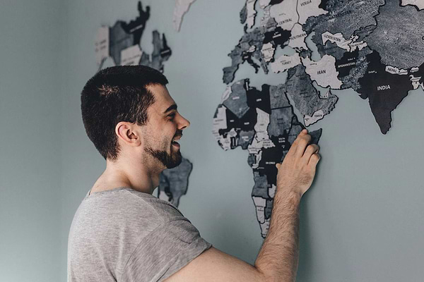 Фото - Пазли (8+) PuzzleOk Мапа Світу двошарова дерев'яна, настінна (Арт-06013)