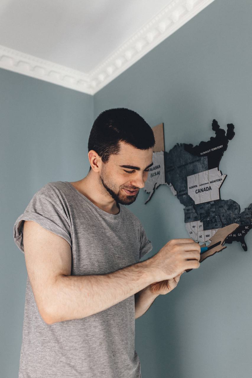 Фото - Пазли (8+) PuzzleOk Мапа Світу двошарова дерев'яна, настінна (Арт-06013)