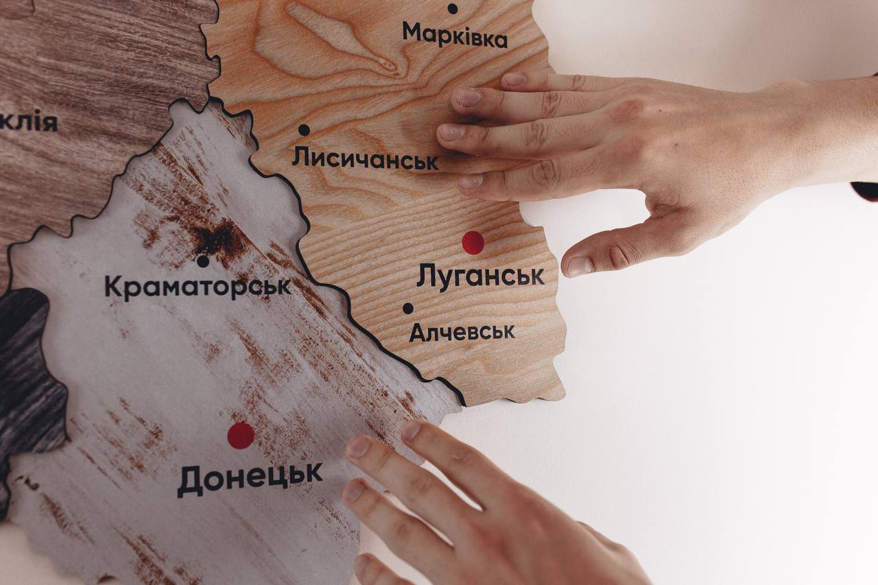 Фото - Пазлы (8+) PuzzleOk Карта Украины двухслойная деревянная, настенная (Арт-06010)