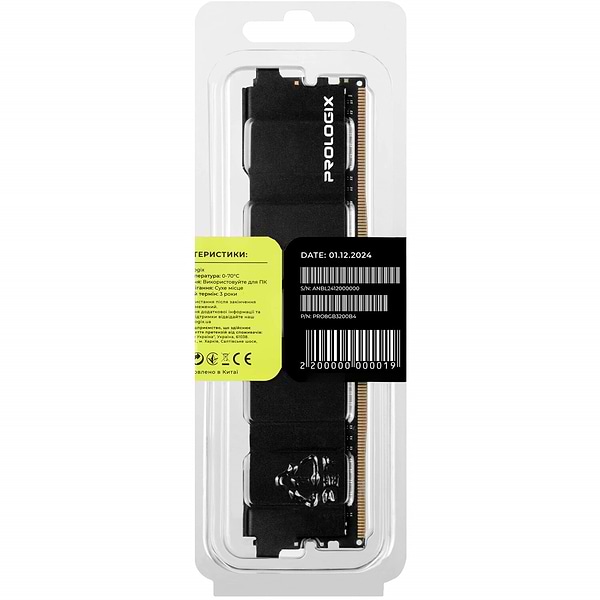Фото - Память DDR ProLogix DDR4 8GB/3200 Black (PRO8GB3200B4)