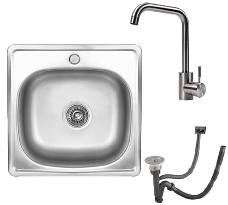 Мийка кухонна+змішувач VALESO 4848 САТИН 0,6/170 +NS02A