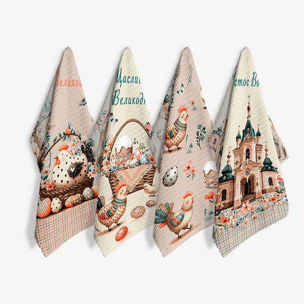 Фото - Набор полотенец Lelit вафельные Пасхальные курочки 8080 35х60 4 шт. (1199793)