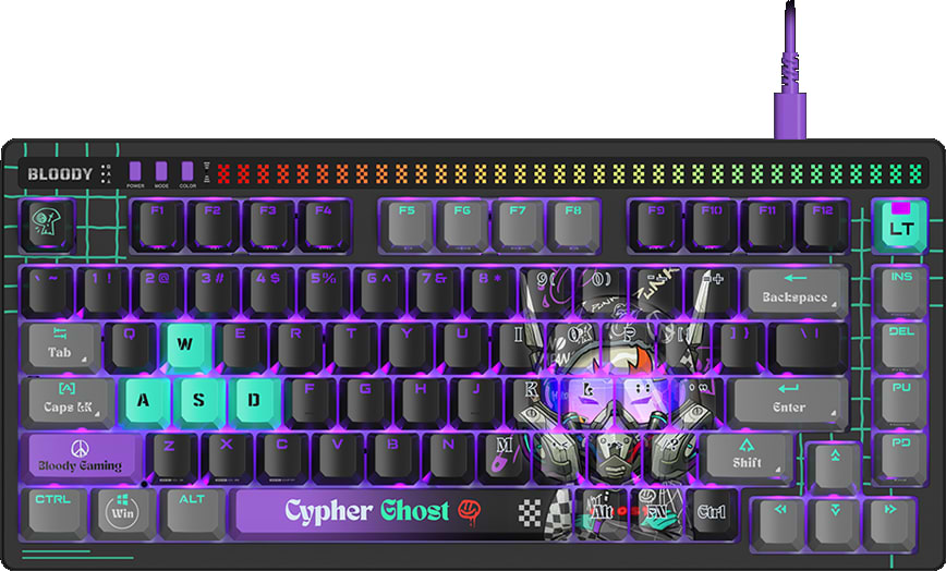 Клавиатура проводная игровая Bloody AT75 (Cypher Ghost) - Фото 1