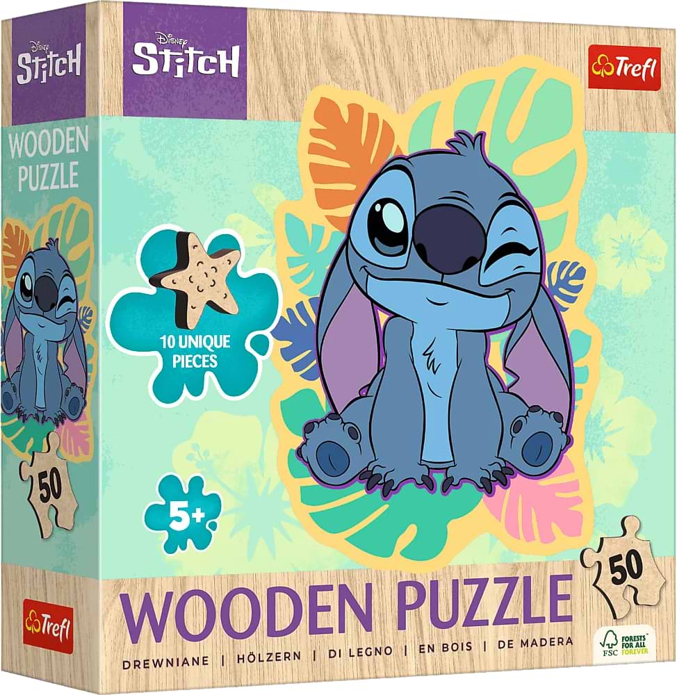 Пазли (5-7 років) Trefl Wooden Lilo&Stitch Щасливий Стіч 50 ел. (02816)
