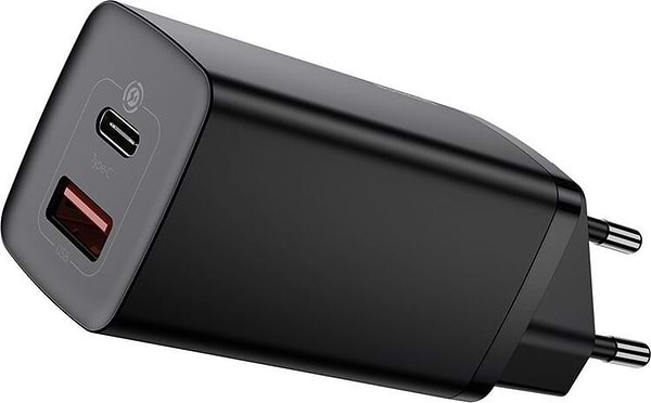 Фото - Мережевий зарядний пристрій Baseus GaN2 Lite Quick Charger C+U 65W EU Black (CCGAN2L-B01)