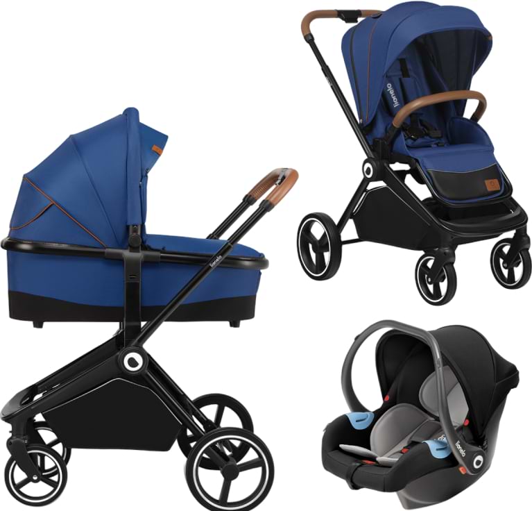 Коляска универсальная 3 в 1 Lionelo Mika Blue Navy