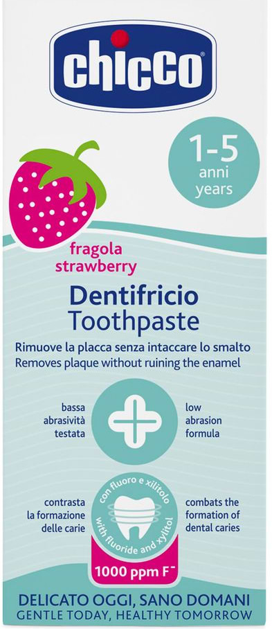 Фото - Зубная паста детская Chicco Клубничка со фтором 50 мл (07429.00)