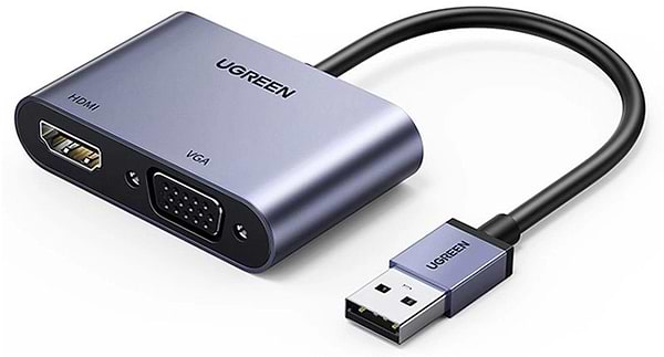 Фото - Переходник HDMI UGREEN CM449 USB 3.0 to HDMI+VGA Converter Gray (20518)