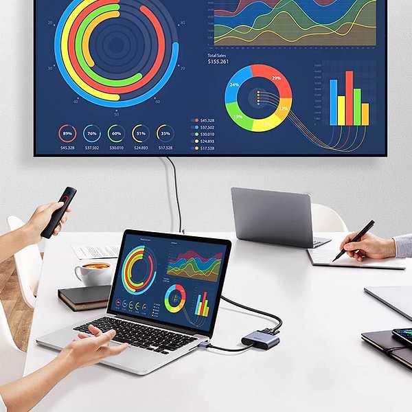 Фото - Переходник HDMI UGREEN CM449 USB 3.0 to HDMI+VGA Converter Gray (20518)