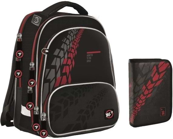 Рюкзак школьный YES S-30 Juno Ultra Collection Tire tread 2 пр. (558581)