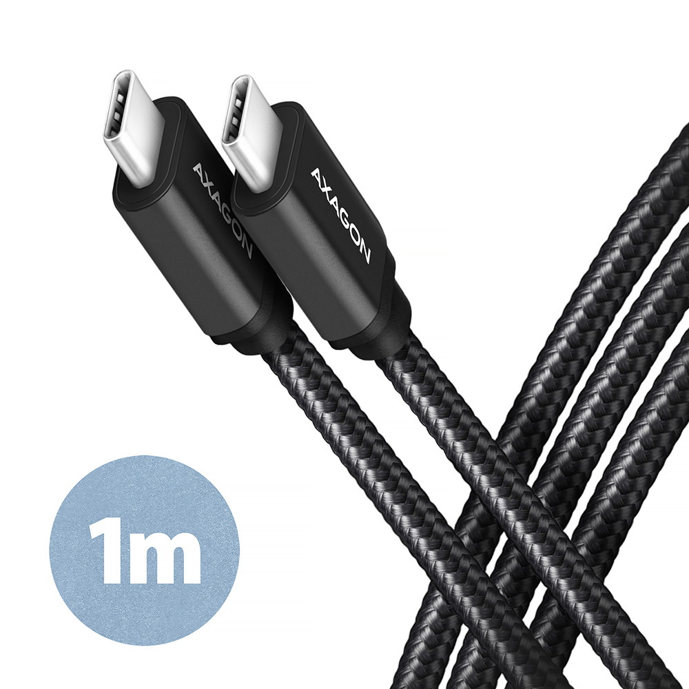 Кабель AXAGON USB-C-USB-C 3.2 Gen 1 1м Black (BUCM3-CM10AB)