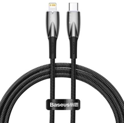 Кабель синхронізації даних Baseus Glimmer USB-C - Lightning 20W 1m Black (CADH000001)