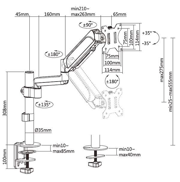 Фото - Крепление настольное OfficePro MA721B Black