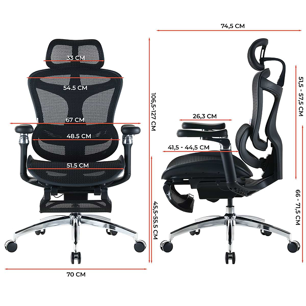 Фото - Кресло офисное Sihoo DORO C300 Pro Mesh Black with footrest (DORO-C300-PRO-M101-JT)